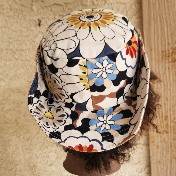 VINTAGE susan‎ carrolan millinery Bucket Hat Reversible Floral main image 6